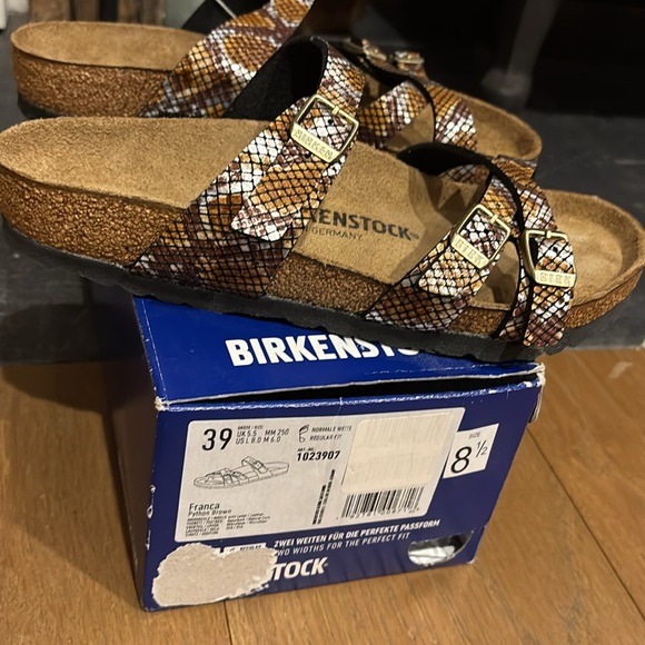 Birkenstock Women's Franca python brown size 39 new w/tag never worn sz 8.5 - Picture 5 of 5